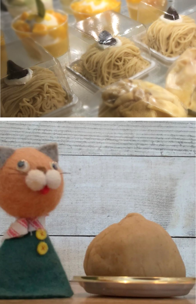 色んな栗スイーツを楽しみたい！『モンブラン（上）』『和栗のモンブラン（下）』（ウッド洋菓子店）