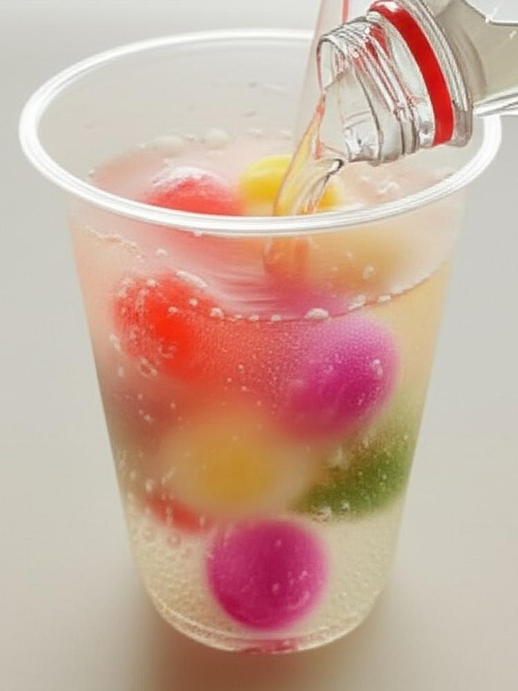 サイダーを注げば、しゅわふわドリンクに大変身