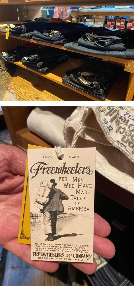 てつやが購入したパンツは「FREEWHEELERS（フリーホイーラーズ）」