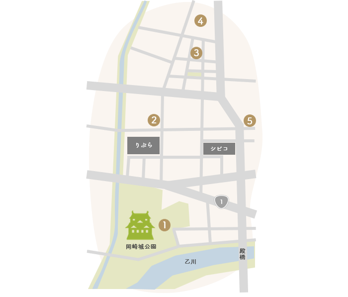 岡崎城公園から松應寺方面